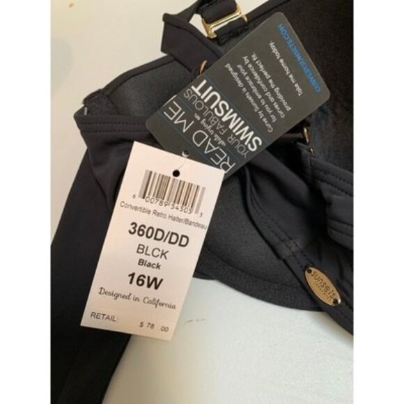 Womens Curve By Sunsets Black Halter Bikini Top 16W - Picture 7 of 7